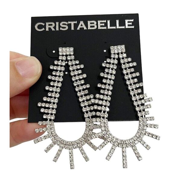 Nordstrom Jewelry - New CRISTABELLE Nordstrom Crystal Open Teardrop Earrings Large